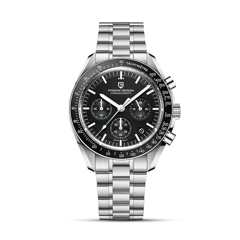 Pagani Design PD-1701 Speedmaster Chronograph Black Dial Men's Watch